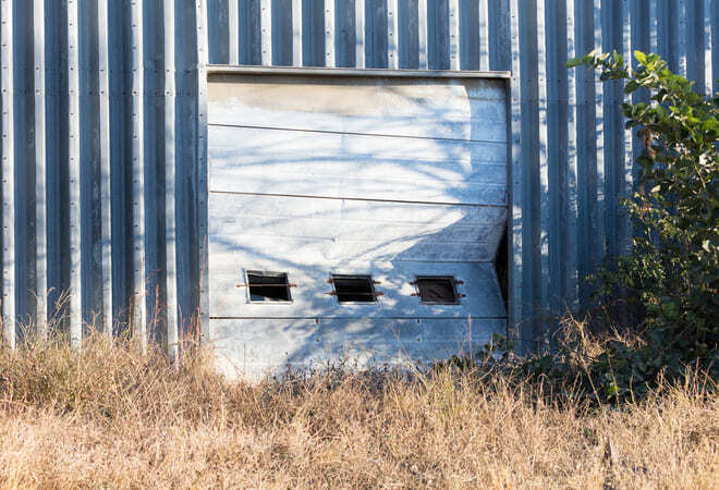 porte sectionnelle en panne