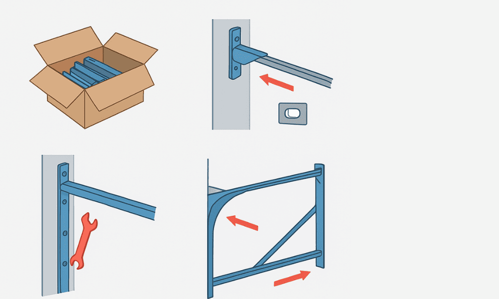 Montage porte sectionnelle industrielle