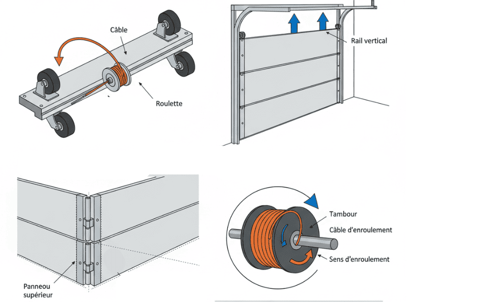 étapes de pose porte sectionnelle industrielle
