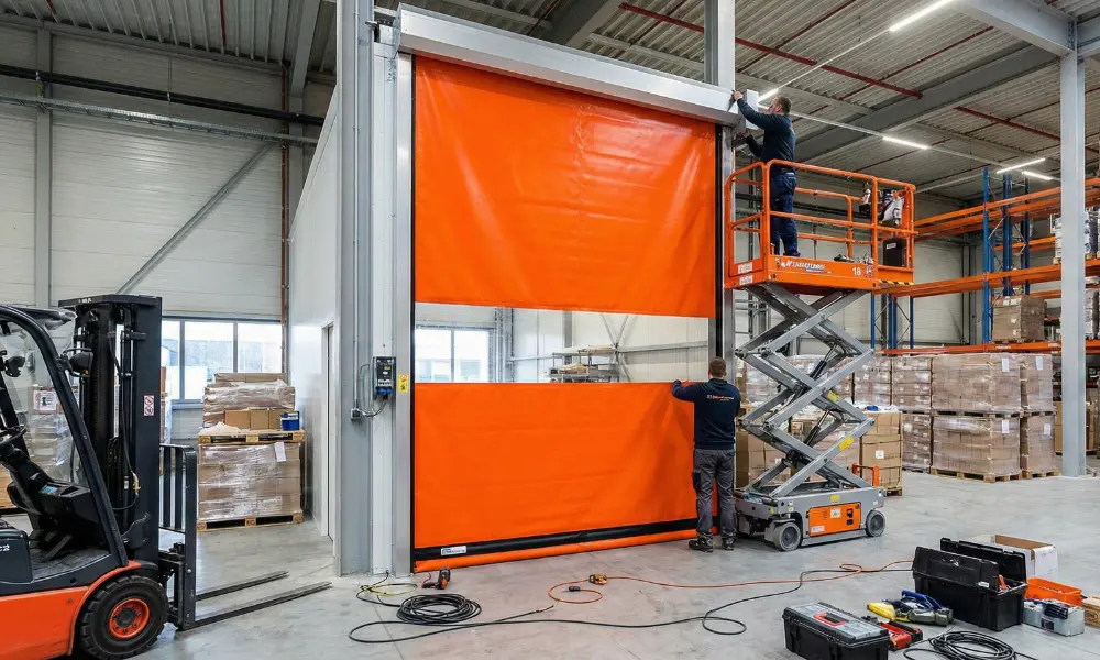 Installation porte souple rapide Lyon