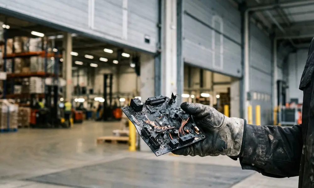 panne carte mère porte industrielle surtension